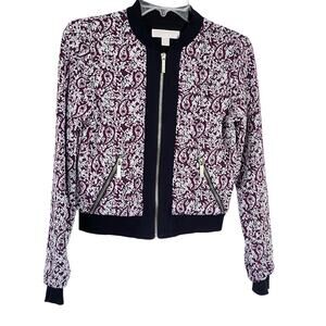 Michael Kors Paisley Jacquard Zip Jackets XS